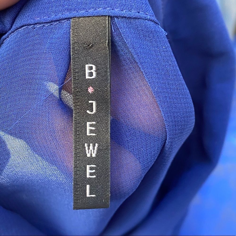 B Jewel Sheer Blouse Blue - Picture 5 of 8